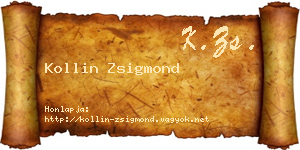 Kollin Zsigmond névjegykártya
